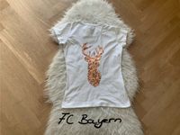 T-Shirt von FC Bayern mit Hirsch aus Pailletten, Gr. XS Bayern - Moosburg a.d. Isar Vorschau