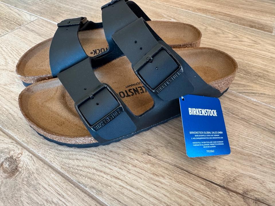 Birkenstock Arizona Gr. 38 Sandalen schmal schwarz Hausschuhe in Berlin