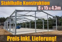 8x15x4,3m Stahlhalle Konstruktion - Industriehalle Lagerhalle PV Stuttgart - Stuttgart-Mitte Vorschau