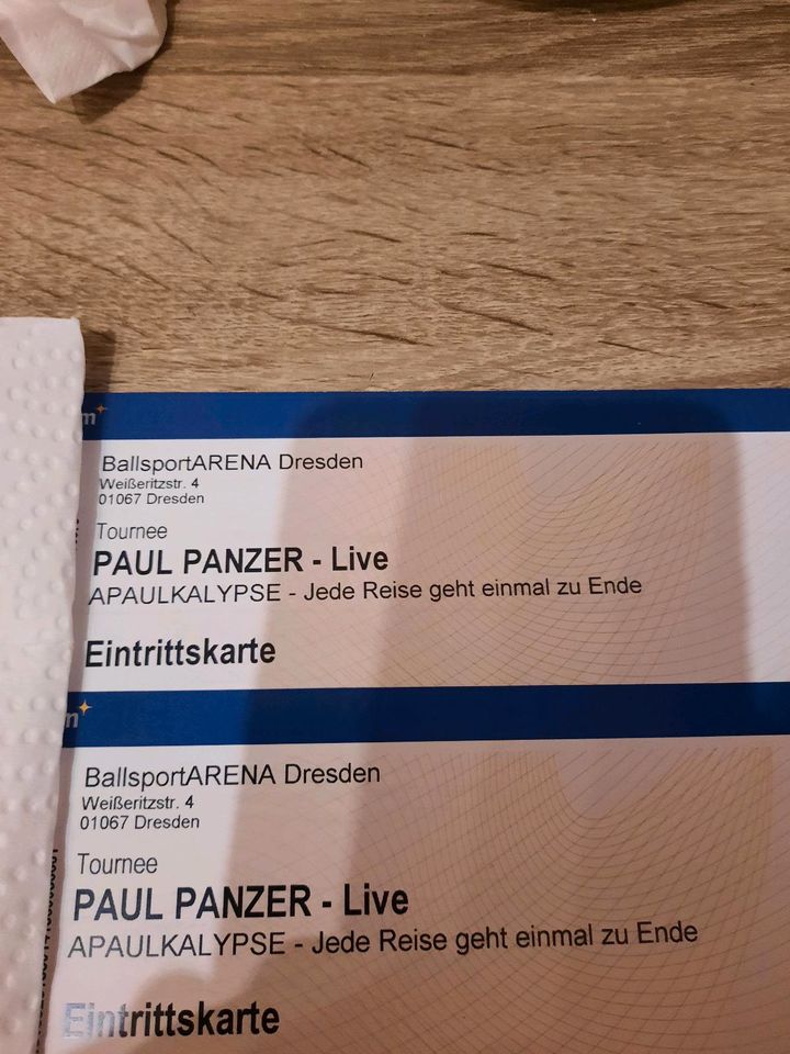 2× PAUL PANZER TICKETS FÜR Dresden am Samstag den  10 Mai 2025 in Voerde (Niederrhein)