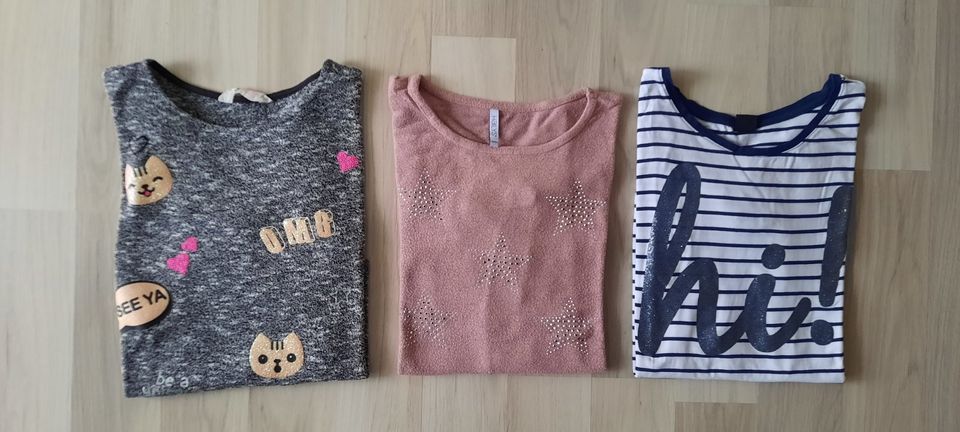 H&M Pullover Übergang Langarm-Shirts grau rose weiß Zara Name it in Tanna