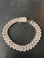 Iced Out Cuban Link Armband Panzerkette 10,5mm breit 19cm Silber Chemnitz - Rabenstein Vorschau