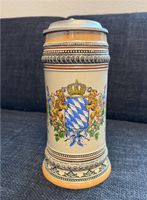 Bierkrug Bayerisches Motiv mit Zinndeckel 24 cm Sachsen - Brandis Vorschau