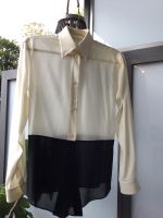 Hermès Seiden Chiffon Bluse D36 Neu !!! Farbblock Beige-Schwarz Hamburg-Nord - Hamburg Winterhude Vorschau