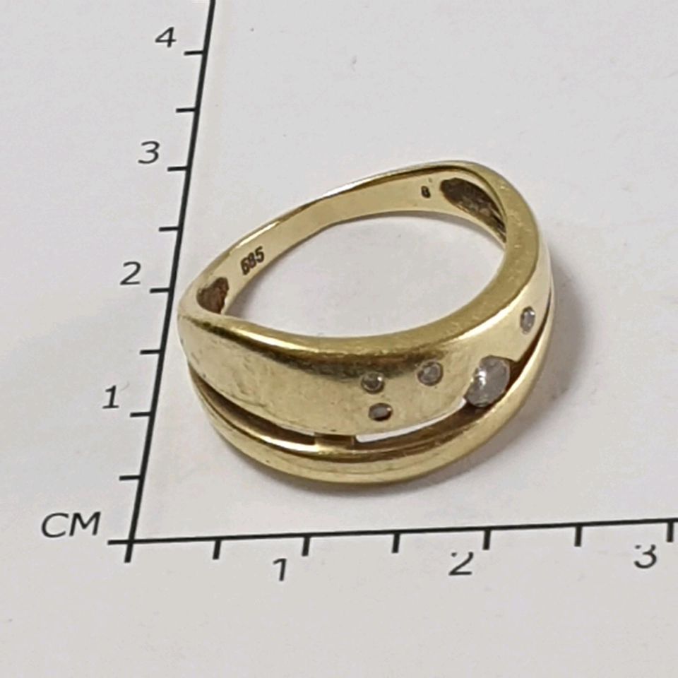 Echter Brillant Goldring ( 585 Gold ) 0,20 Carat / Größe 18 (57) in Recklinghausen