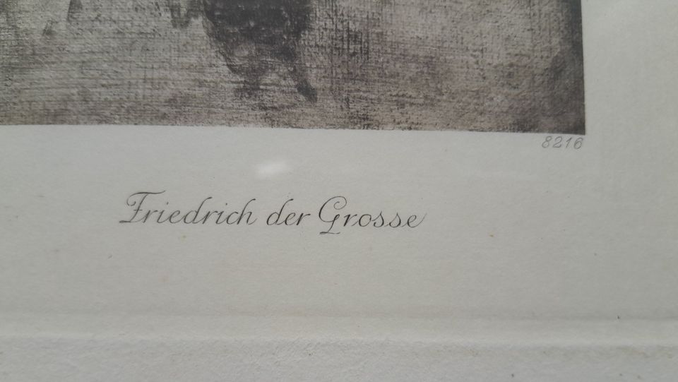 Gravure Radierung Friedrich der Große von Johann Georg Ziesenis in Groß-Umstadt