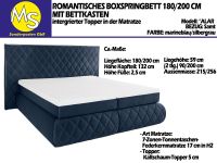 Boxspringbett Bett 180/200 +KSMatratze H2 +Topper Samt marineblau Nordrhein-Westfalen - Mettingen Vorschau