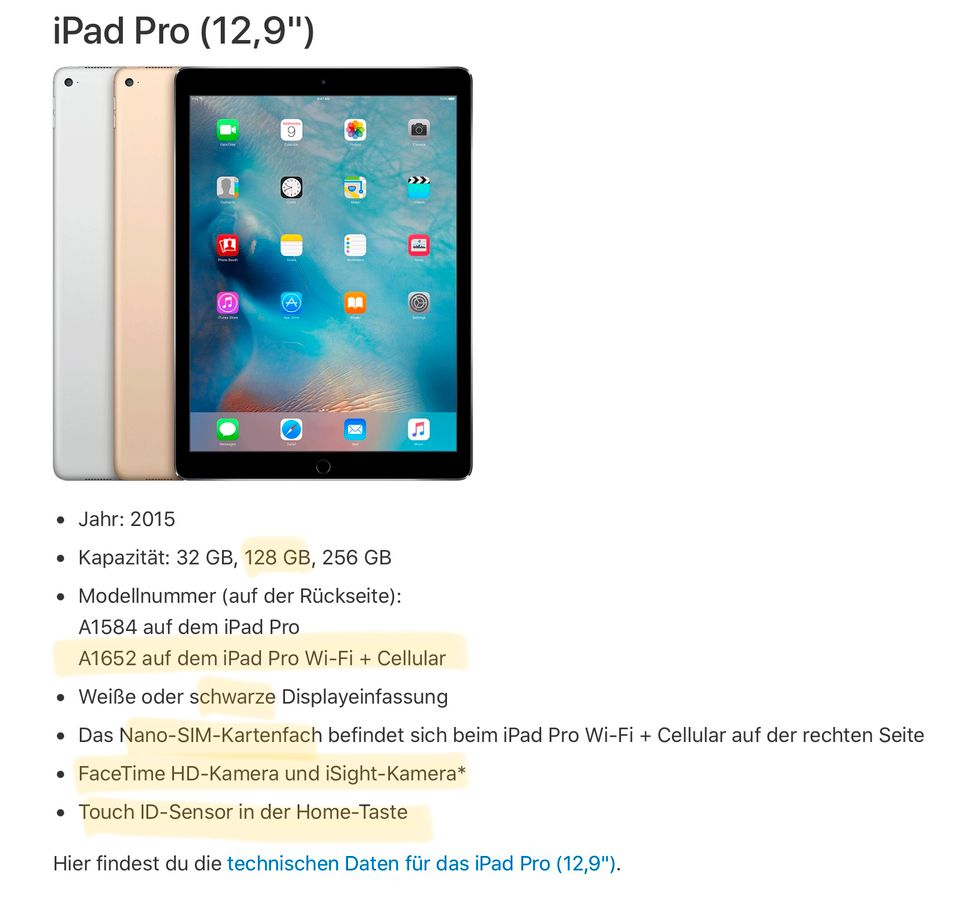 iPad Pro 12,9", Wi-Fi + Cellular, 128 GB, 2015 in München