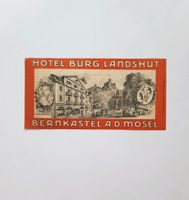 Vintage Kofferaufkleber Hotellabel Mosel Burg Landshut Mitte - Wedding Vorschau