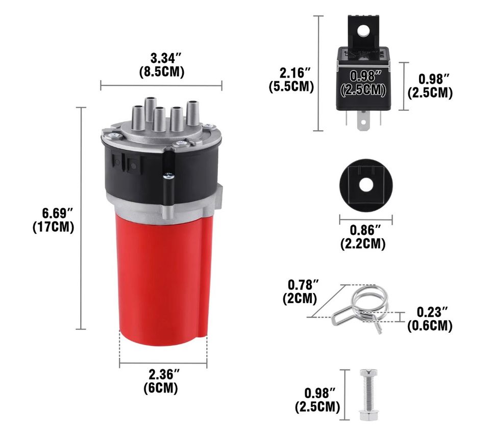 5 Klang Melodie Fanfare Hupe Druckluft 12V Signalhorn Kompressor in Bebra