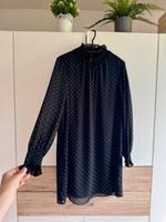 Schwarzes Kleid Muster H&M Gr. 36 Rüschen elegant Niedersachsen - Wrestedt Vorschau