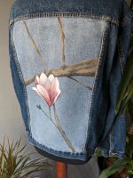 Bemalte Jeansjacke - Upcycling - Magnolia  - L Baden-Württemberg - Öhringen Vorschau