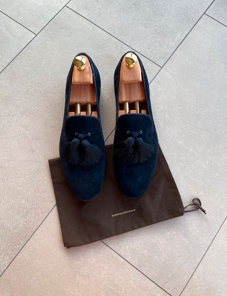 Louis VELUKID Navy Slippers - IT47 / UK13 / US14