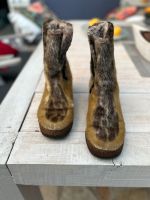 Fellstiefel Stiefelette Damenstiefel beige gemustert Größe 7, 40 Nordrhein-Westfalen - Castrop-Rauxel Vorschau