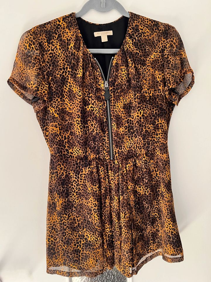 Original Burberry Brit Bluse Leopard S 36 Tailliert in Mespelbrunn