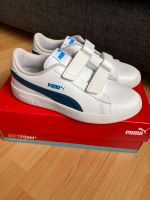 NEU! Puma Sneakers Gr.35 weiß blau Klettverschluss Leder Baden-Württemberg - Altdorf Vorschau