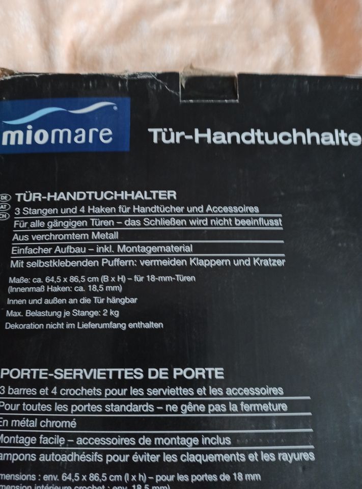 Miomare Tür / Duschkabine Handtuchhalter in Saarbrücken