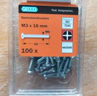 100 St.Feingewindeschrauben M3 x 16 mm Panhead,Philips-Kreuzschli Nordrhein-Westfalen - Leichlingen Vorschau