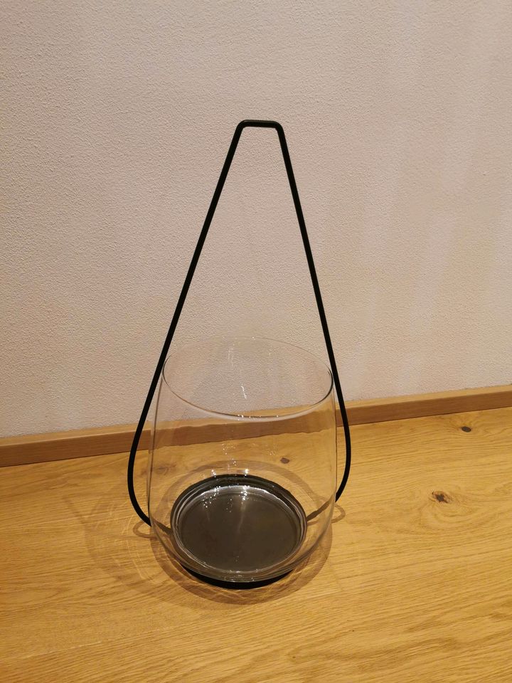 Windlicht Vase Schale schwarz in Alteglofsheim