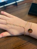 Edelstahl Handchain Kette Armband Gold mit Zirkonia Steine Baden-Württemberg - Göppingen Vorschau