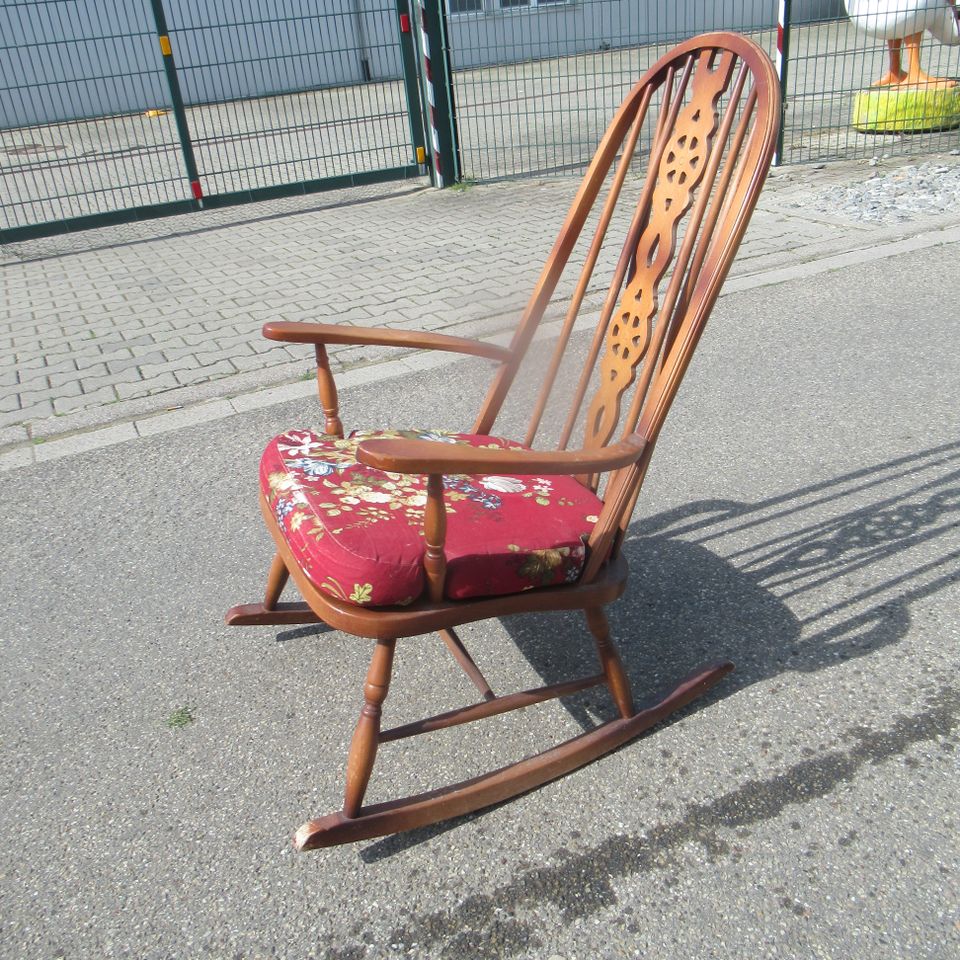 Chicer Vintage massivholz Schaukelstuhl im Country Landhaus Stil in Meißenheim