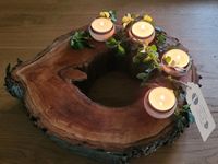 Teelichthalter rustikal Baumscheibe Kirsche Kerzenständer Holz Sachsen - Moritzburg Vorschau