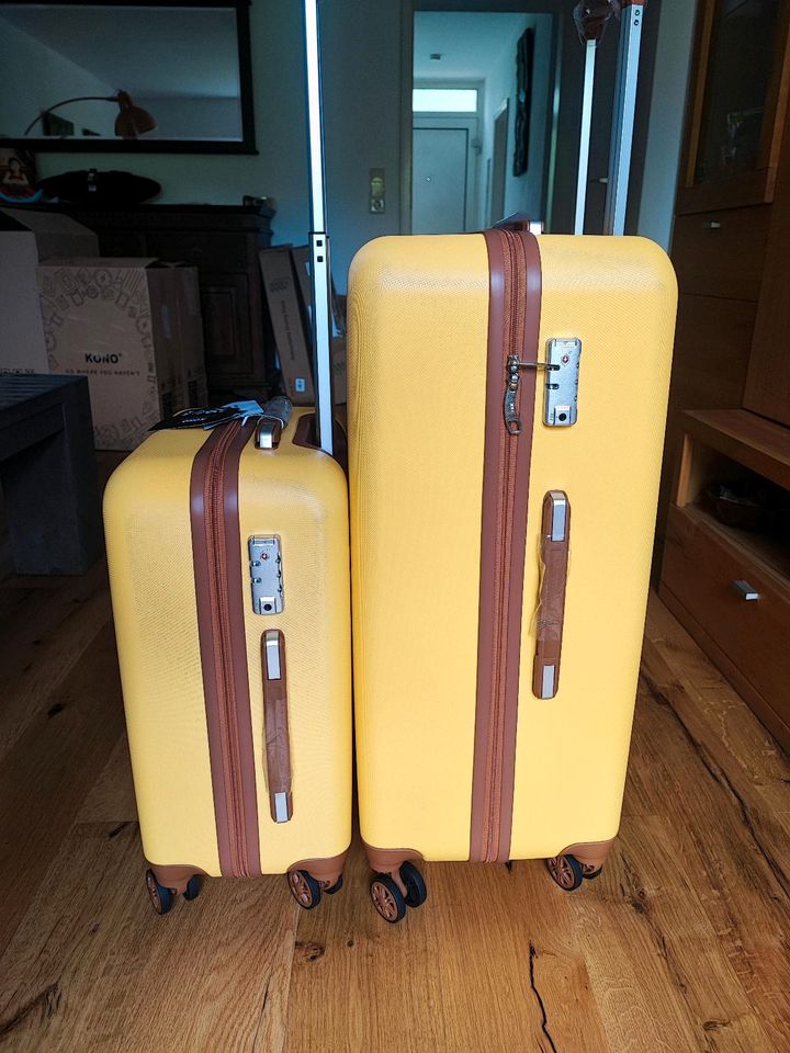 NEU Reisekoffer Hartschalen Set mit Etikett gelb in Krefeld