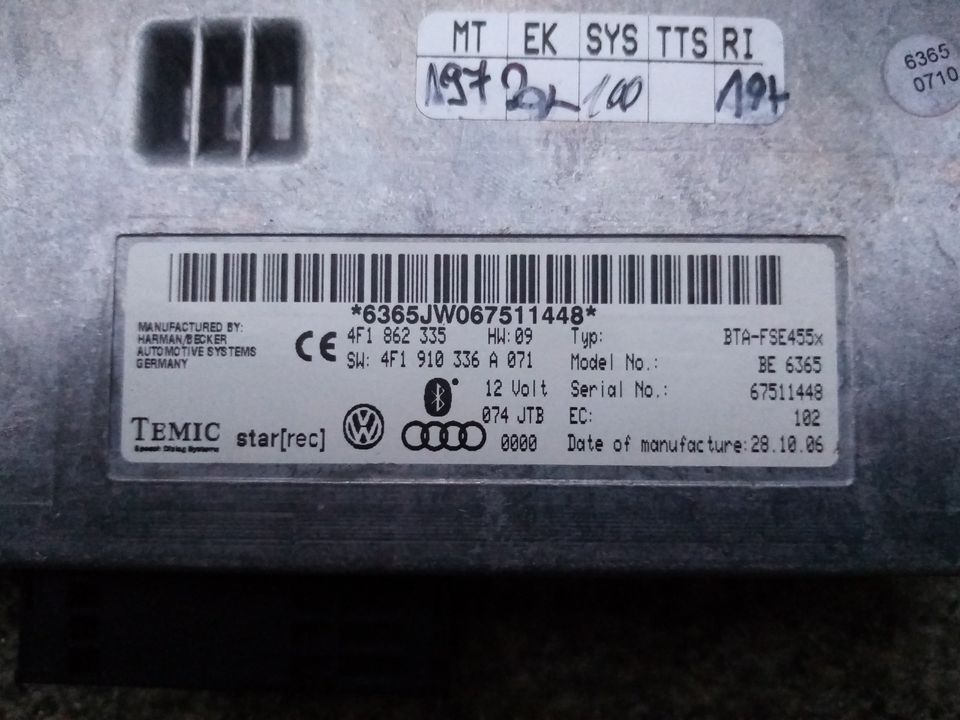 A6 4F A8 4E Q7 4L MMI 2G Bluetooth STG Umbau Satz komplett in Weiden (Oberpfalz)