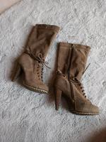 36 Stiefel high heels khaki taupe Braun wildlederlook Bayern - Rednitzhembach Vorschau