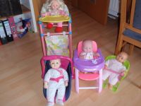 Baby Born 4x Baby 2x Kinderhochstuhl Babytrage Fahrradsitz Bayern - Obertraubling Vorschau