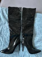 Damenlackstiefel sexy modern schwarz Gr 38 Niedersachsen - Herzberg am Harz Vorschau