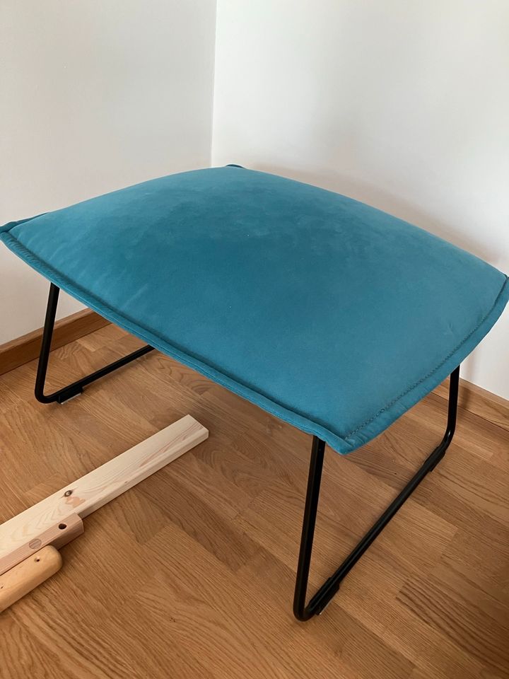 Ikea Villstad Lounger Sessel mit Hocker in Au