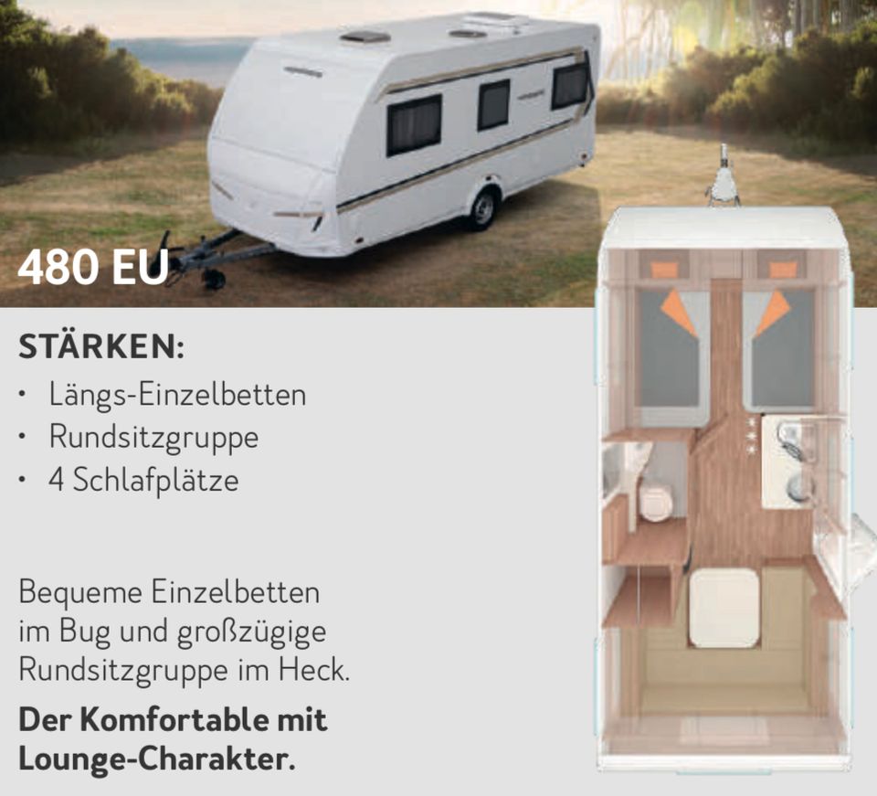 ! Neue ! Wohnwagen zur Vermietung ab 59€! Jetzt mieten in Vechelde