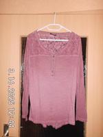 1 bordeauxroter Langarm Pullover mit Spitze Sachsen - Hoyerswerda Vorschau