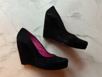 Buffalo Keilabsatz Wedges Plateau High Heels Samt schwarz 41 München - Maxvorstadt Vorschau