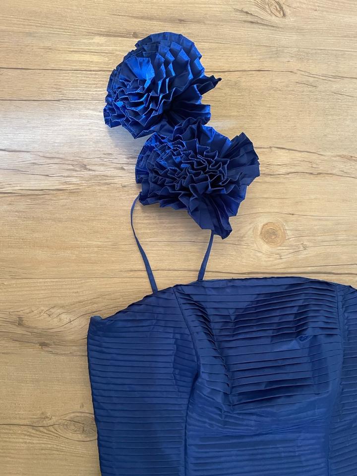 Cocktailkleid vintage royalblau mit Plisseefalten Veramont in München
