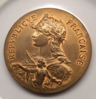 Schwere Bronzemedaille Republik Frankreich 1927 - signiert -TOP Rheinland-Pfalz - Urmitz Vorschau