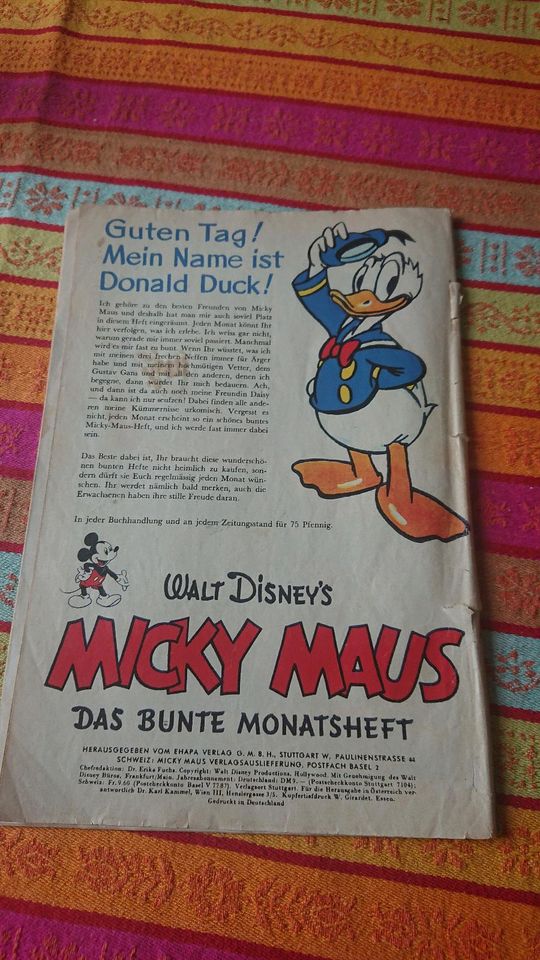 Micky Maus Heft September 1951 Comic in Obertshausen