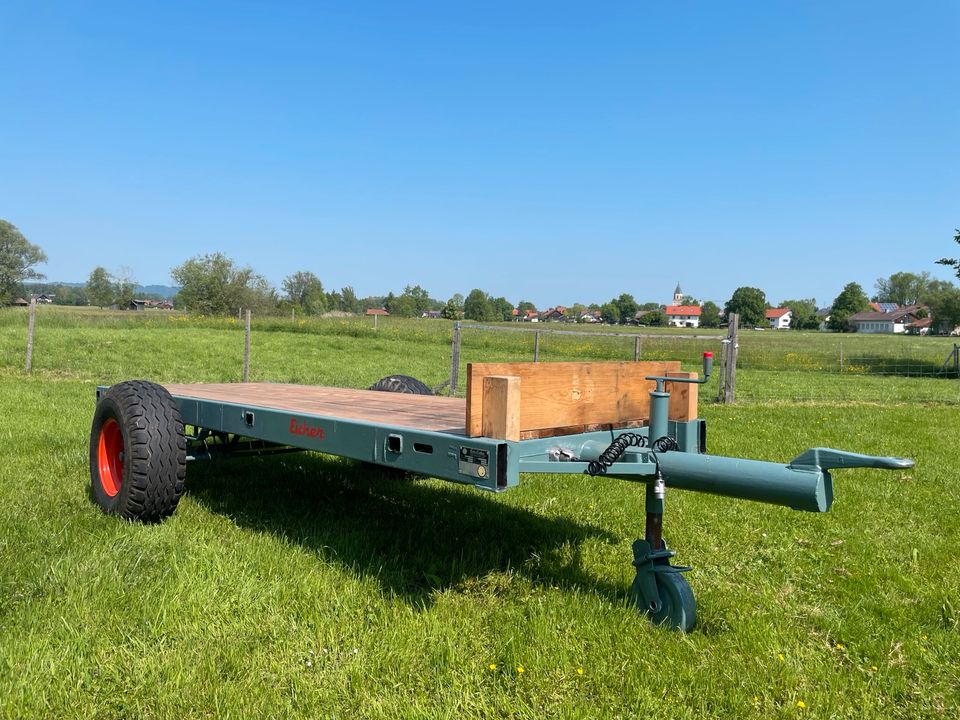 Einachs Anhänger (Ballenwagen Holzanhänger Gummiwagen „Eicher“) in Polling