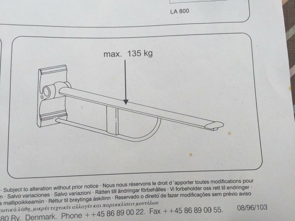 Pressalit Multi System Stützklappgriff Klappgriff Pflege Hilfe in Nusse