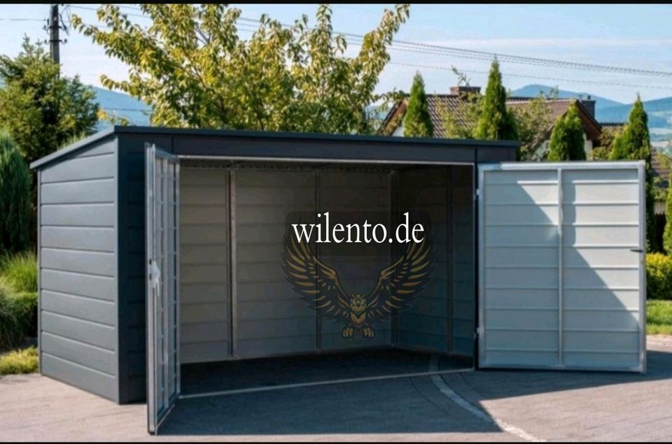 Motoradgarage Fahrradgarage Blechgaragen Schuppen Versand in Löcknitz