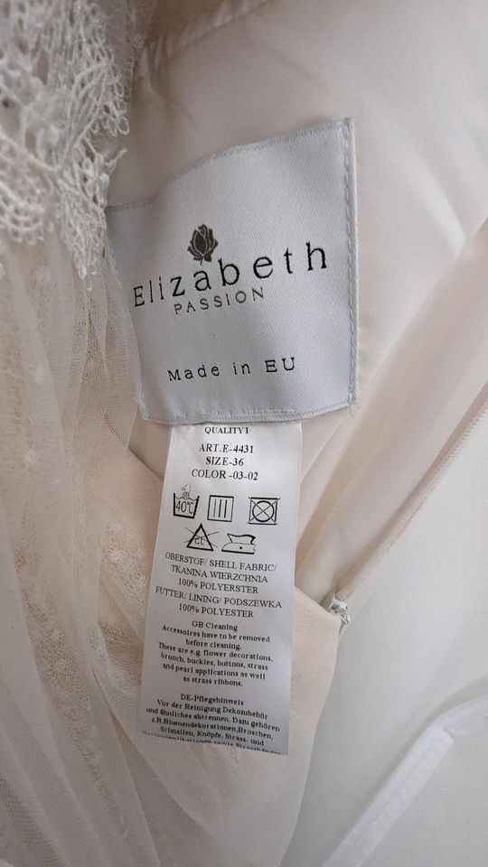Brautkleid Hochzeitskleid, Gr 36, Boho Vintage, Ivory Nude in Düsseldorf