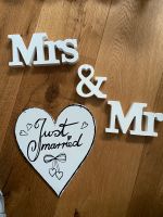 Mr & Mrs Aufsteller Schild Deko Hochzeit Just Married Geschenk Bayern - Gunzenhausen Vorschau