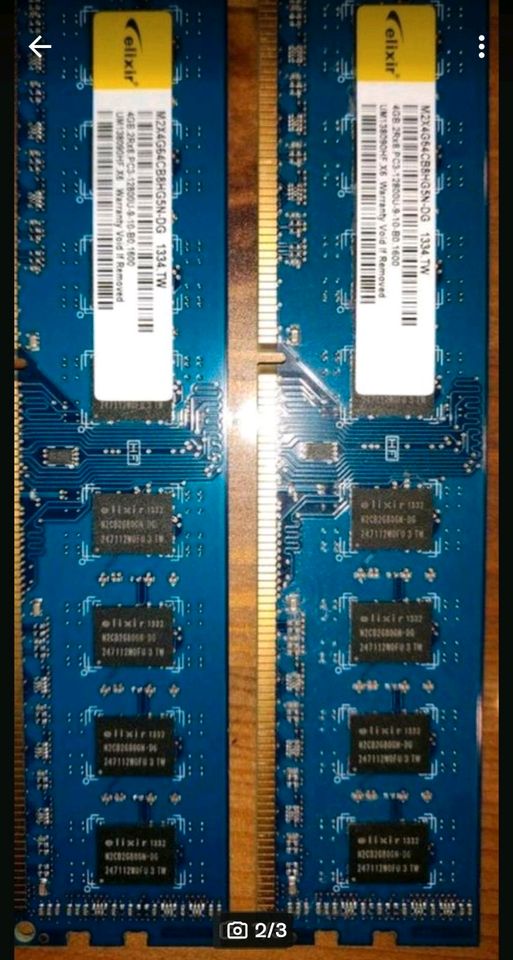 8GB - 2x4GB Elixir DDR3 RAM PC Arbeitsspeicher in Bischofswerda