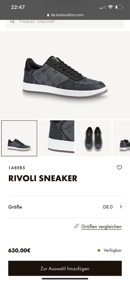 Louis Vuitton Sneaker Rivoli Gr. 7 in Nürnberg (Mittelfr)