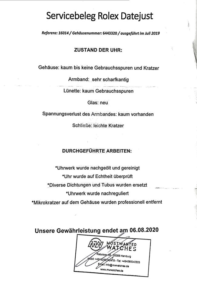 Rolex Datejust 36 / Ref 16014 / Jubilee / geriffelte Lünette in Hannover
