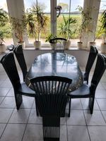 Ovaler Esstisch aus Marmor schwarz-weiß Vintage mit 6 Stühlen Niedersachsen - Didderse Vorschau