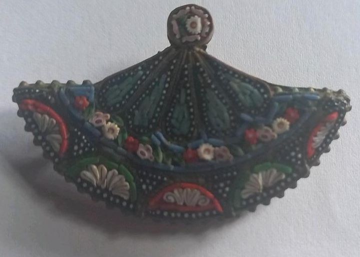 Brosche antik um 1900 Millefiori Rarität Vintage Schmuck in Penzlin