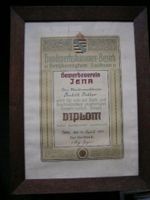 Altes Diplom Maschinenschlosser Jena 1919 gerahmt!!! Thüringen - Jena Vorschau