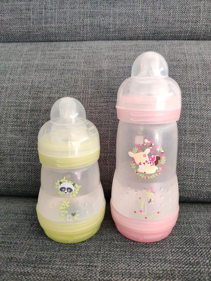 2 MAM anti-colic Babyflaschen 160ml grün / 260ml rosa ERSTE HAND in Duisburg